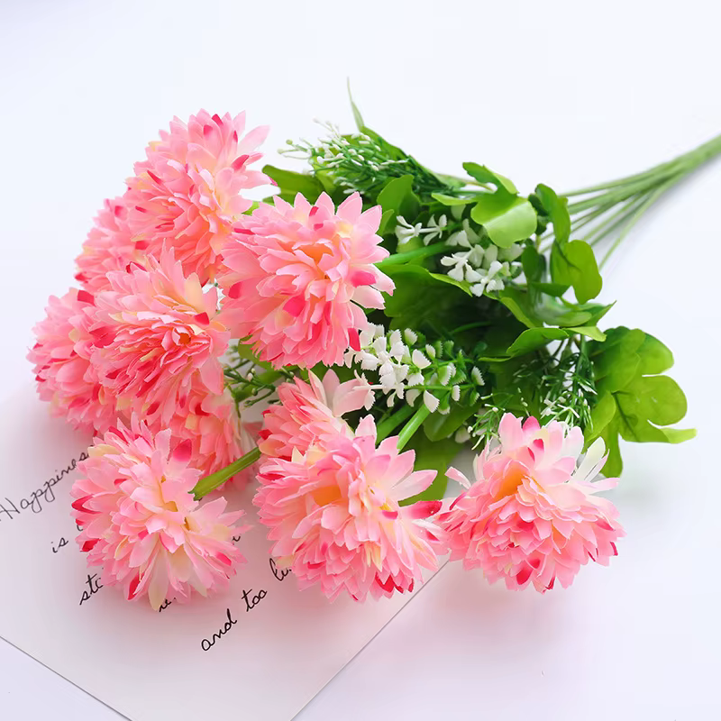 Bouquet de chrysanthème à 10 têtes, nouvelles fleurs artificielles en soie, décoration de jardin ext