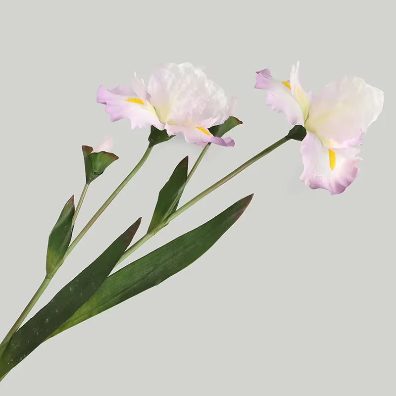 Fleurs injirlandaises Alice Iris, fausse fleur blanche, fausse fleur HQ, orchidée papillon artificie