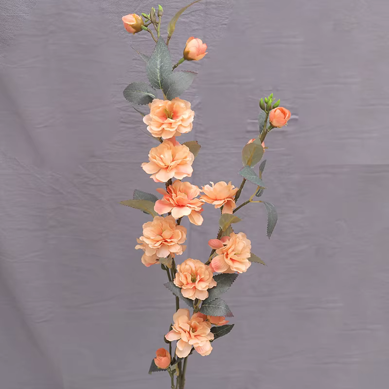 Fleur artificielle en soie de 90 cm, branche longue, camélia, fleur de cerisier, pour arrangement en