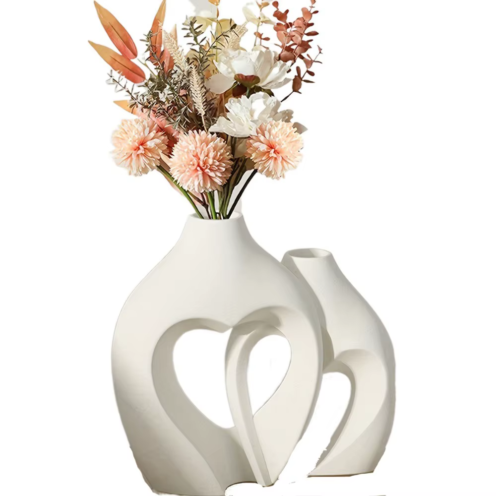 Pot de fleurs en résine en forme de cœur, moderne et exquis, support hydroponique amovible, pot créa