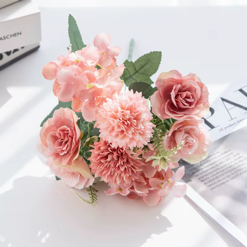 Fleurs artificielles 30CM Soie Roses Couronne De Mariage Brial Bouquet Vase HomeRoom Décor Festival 