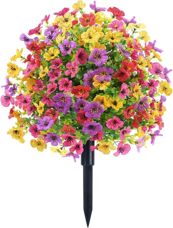 Fleurs artificielles Coloré Boule Sol Insertion Plantes De Soie De Mariage Arc Couronne Maison Décor