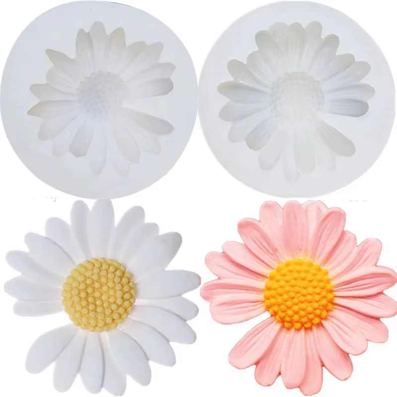 Moule 3D en forme de fleur de marguerite, en Silicone, fleur de soleil, aromathérapie, savon époxy,