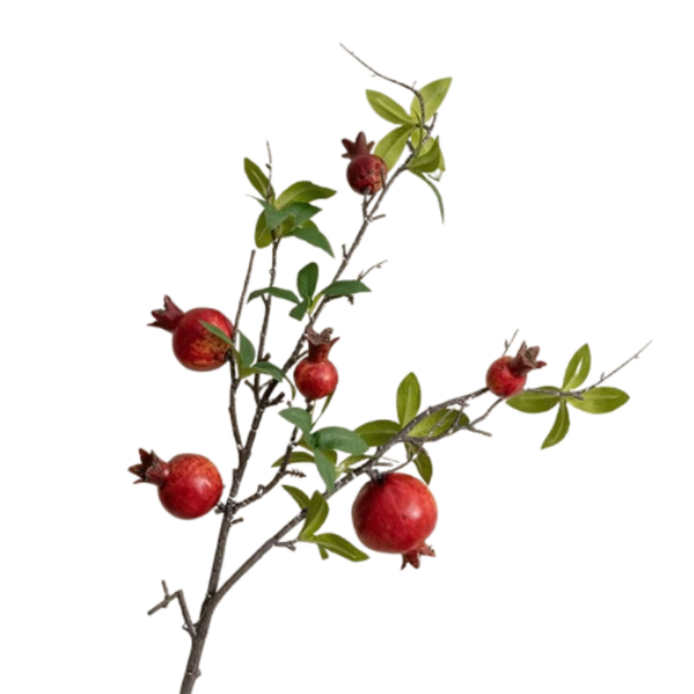 Branches de grenade artificielles à 6 fruits, Simulation réaliste faite à la main, fausses plantes e