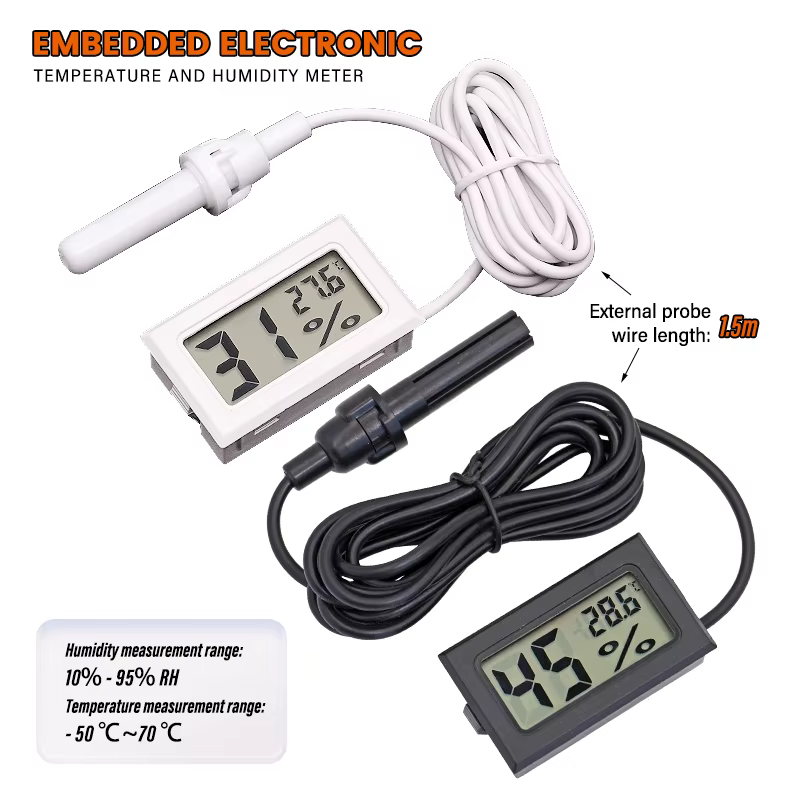 Mini thermomètre hygromètre à affichage numérique LCD, avec capteur de surveillance, détecteur d'hum