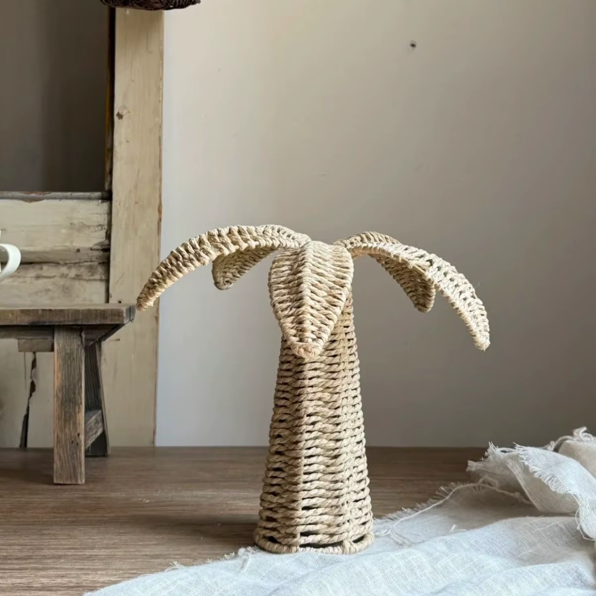 Fleurs tissées en herbe, décoration créative pour la maison, aménagement paysager de cocotier, acces