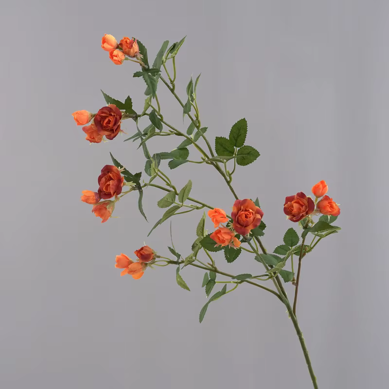 Bouquet de roses artificielles à branches longues, petits arrangements floraux nordiques pour la mai