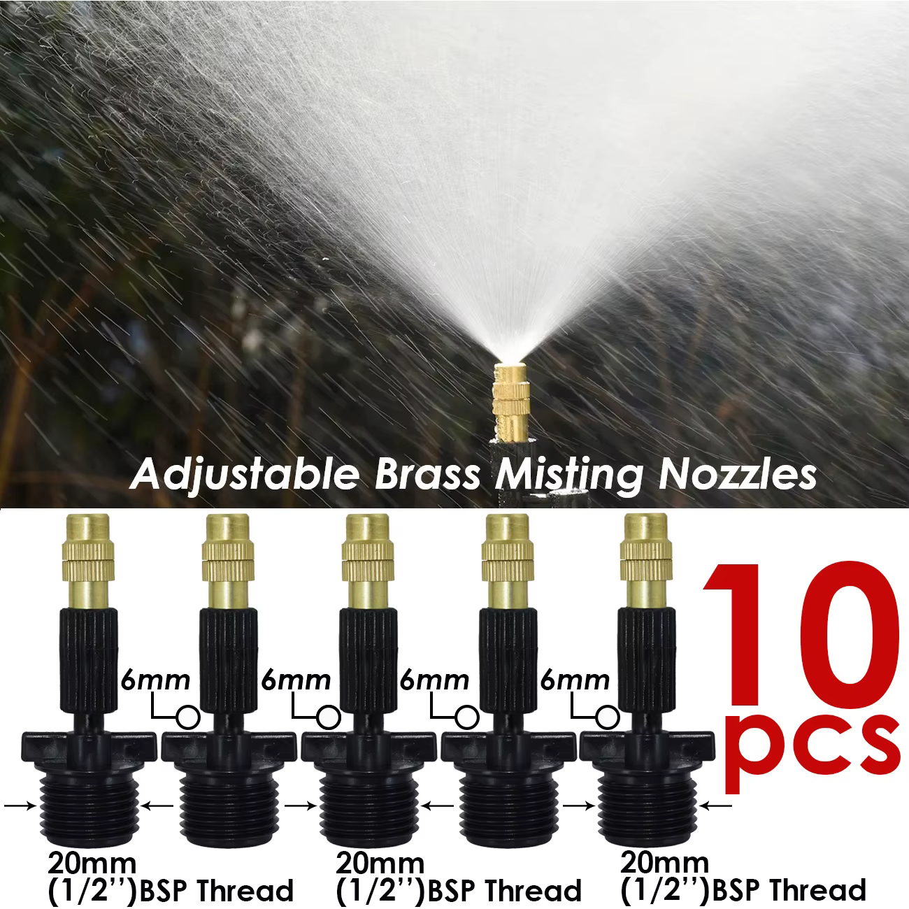 KESLA 10 pièces 6 Types Micro Irrigation goutte à goutte brumisation buse en laiton jardin pulvérisa