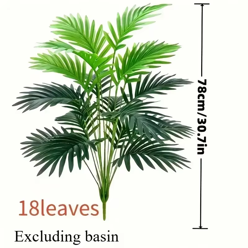 1/2 grandes plantes artificielles - Palmier à feuilles vertes denses, idéal pour l'intérieur/l'extér