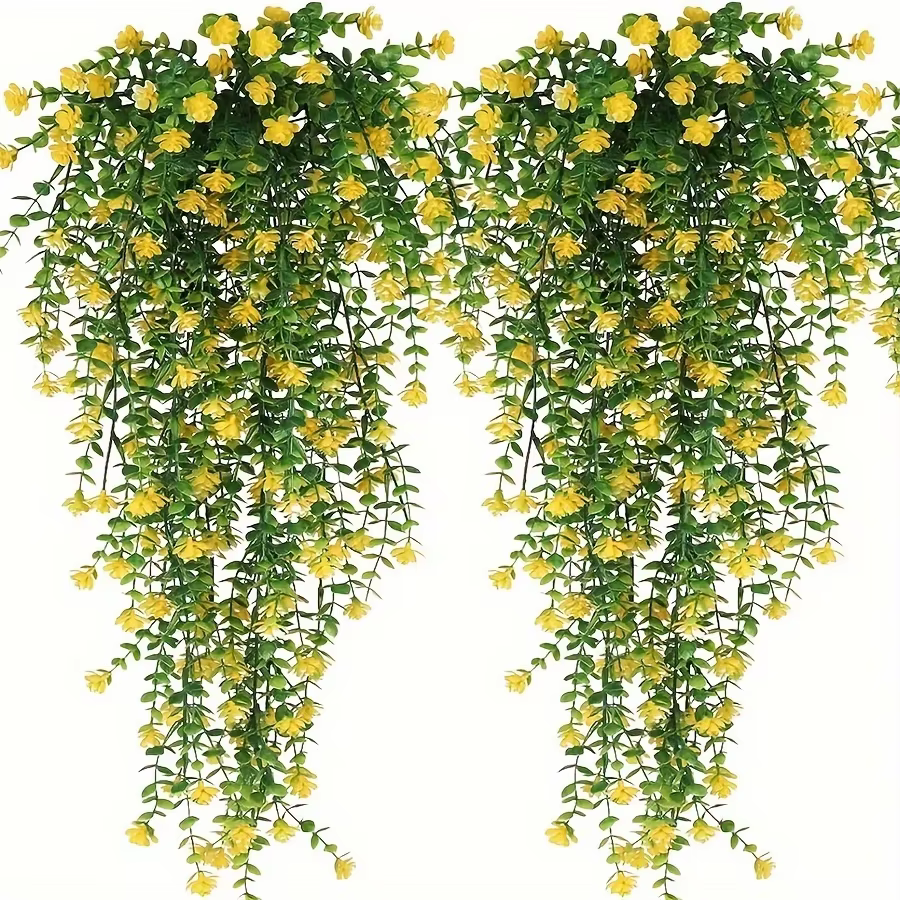 3 pièces, plantes suspendues artificielles fausse plante suspendue fausse feuille d'eucalyptus vigne
