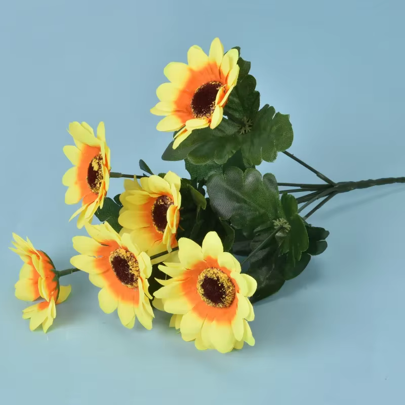 Tournesol unique, fleur artificielle, pastorale, latine, maison, hôtel, décoration de mariage, 22 tê