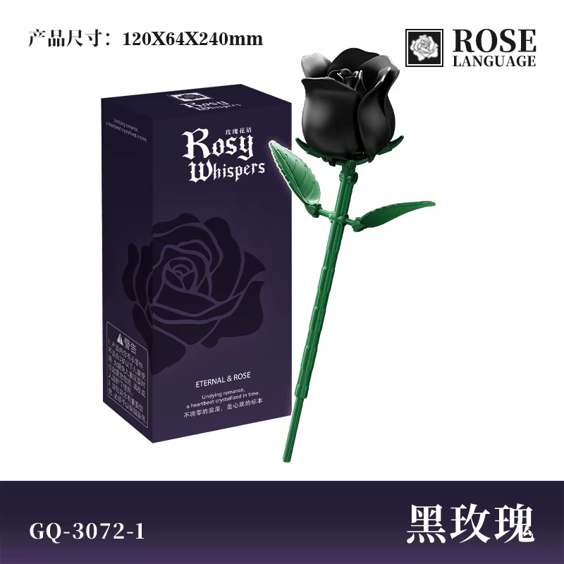 Blocs de construction de Bouquet de roses romantiques, fleurs conservées, accessoires Photo gothique