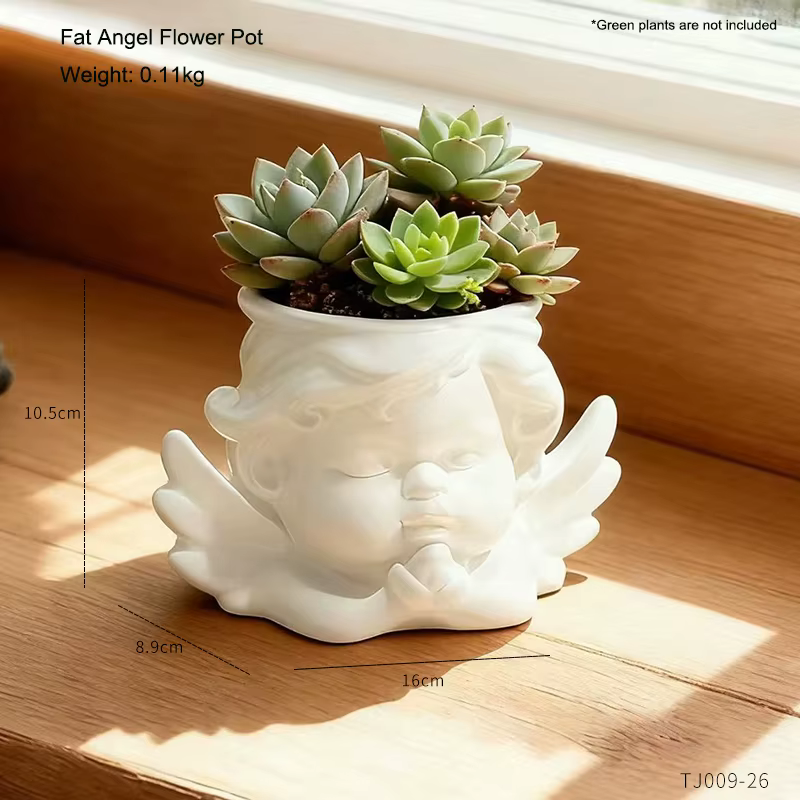 Joli pot de fleurs en forme d'ange, conteneur pour plantes vertes, décoration de jardin et de cour, 