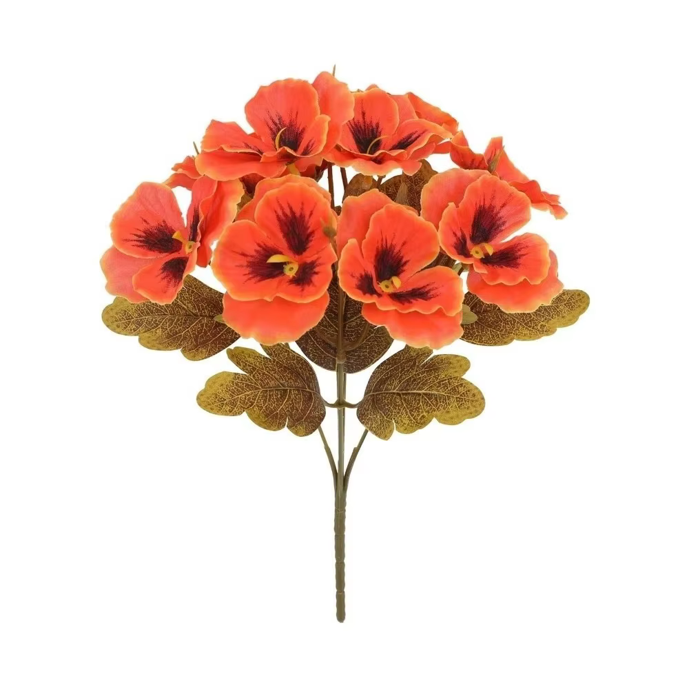 Lot de fleurs artificielles de primula de 32 cm, réutilisables, résistantes aux intempéries, ne se d