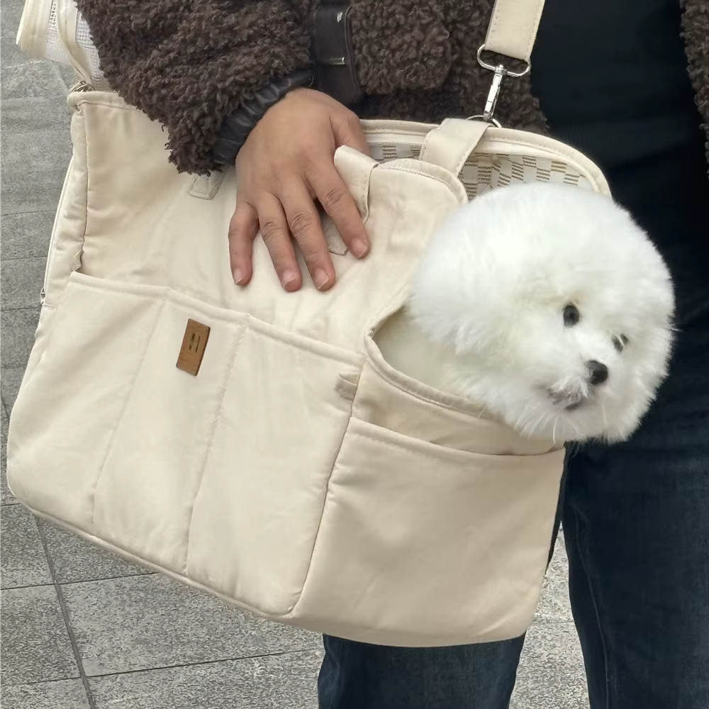 Sac de transport portable pour chat et chien, sac à bandoulière, siège de voiture antidérapant, tran