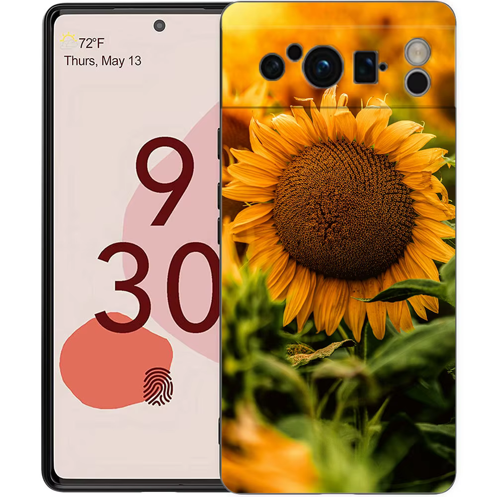 Belle coque de téléphone tournesol jaune pour Google Pixel 9 8 9A 8A 7 7A 6 Pro XL 6A 5G, dos souple