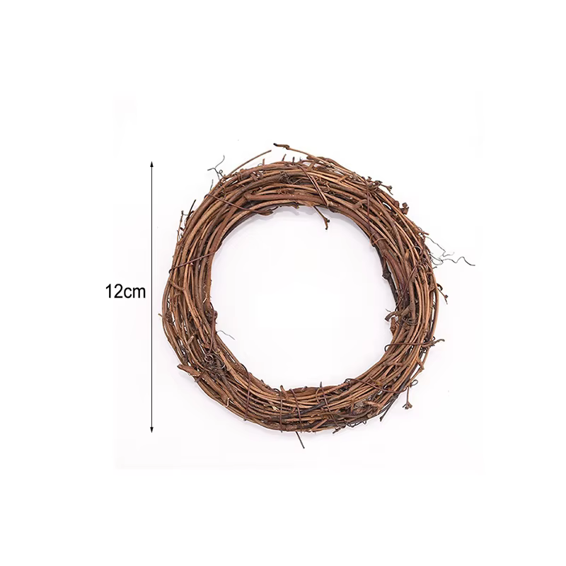 Couronne de décoration de mariage en rotin naturel, guirlande artisanale pour porte de maison, grand