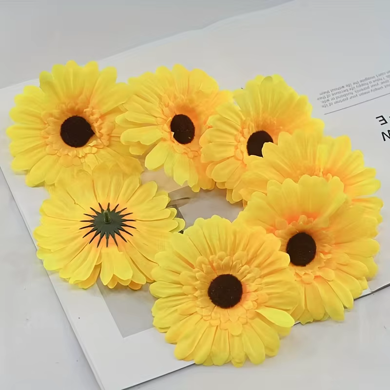 Petit tournesol artificiel, grand chrysanthème, fleurs de chrysanthème DIY, tournesol à deux couches