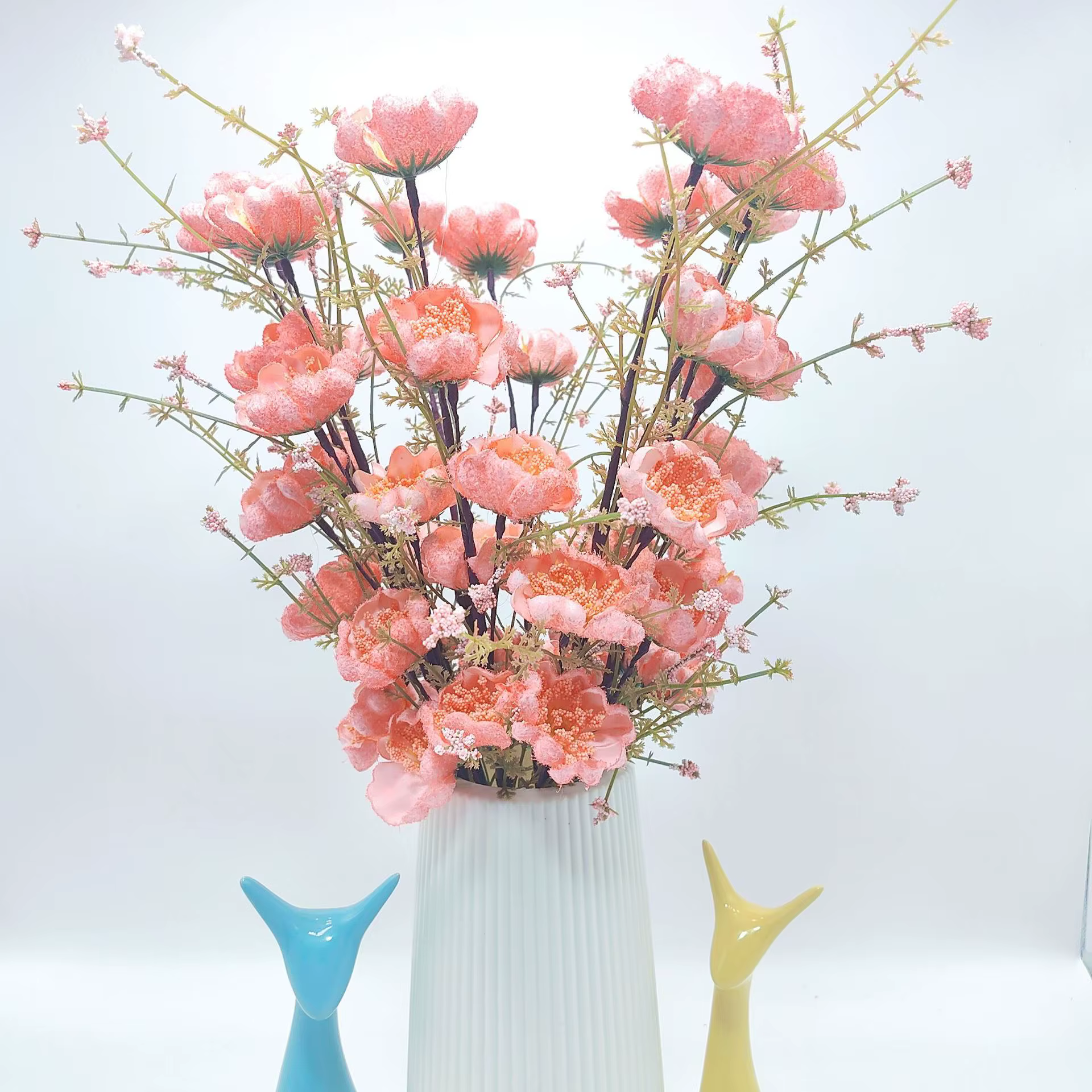 Bouquet de mariée à pivoine florale Rhododendron, 5 têtes, fleurs artificielles artisanales pour mar