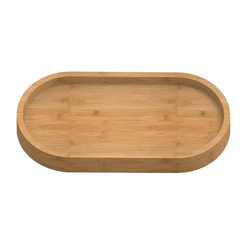 Plateau multi-usages en bambou pour pot de fleurs, dessous de verre, porte-savon, distributeur de sa