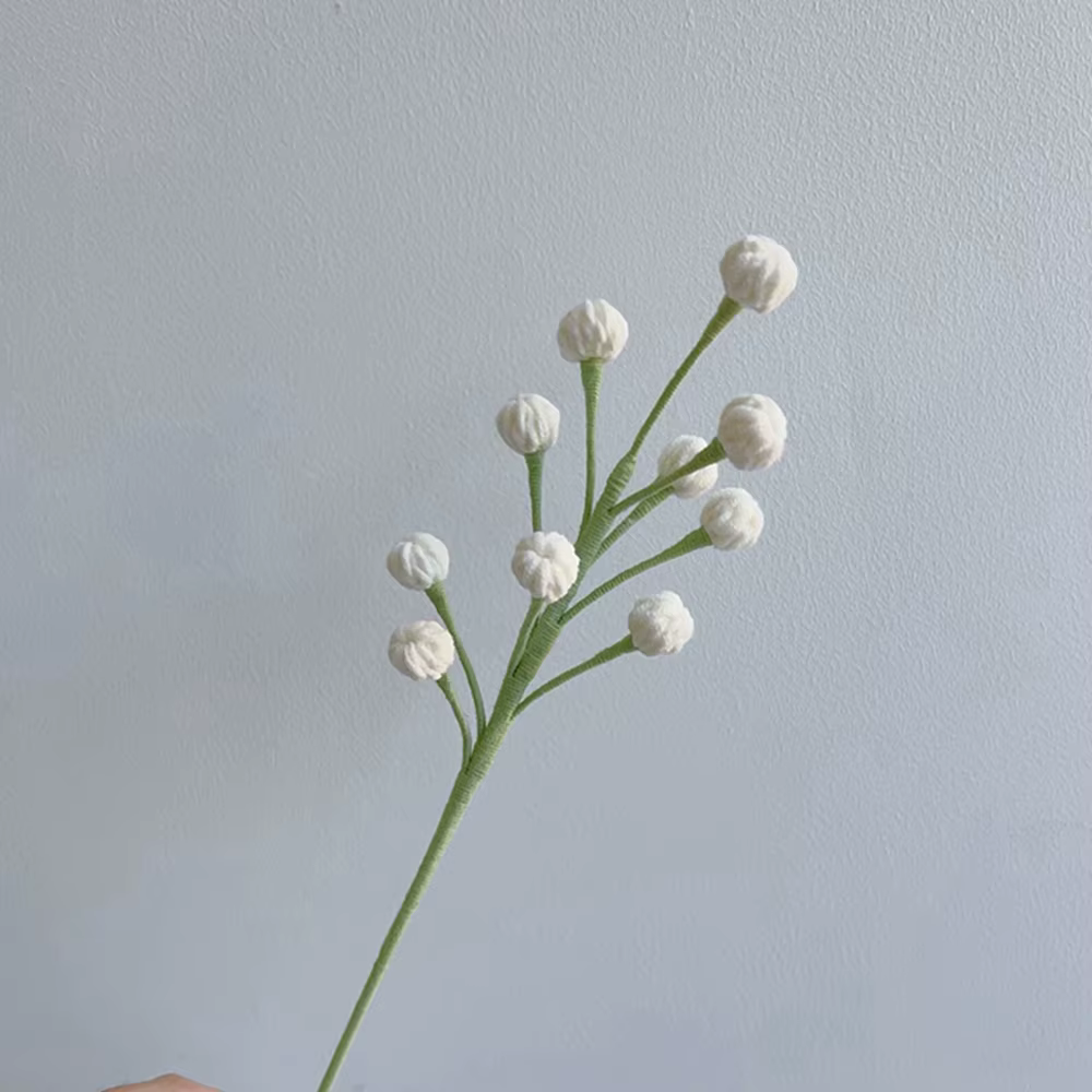 Snowberry – fleur au Crochet faite à la main, rose, violet, jaune, fleurs artificielles tricotées, d