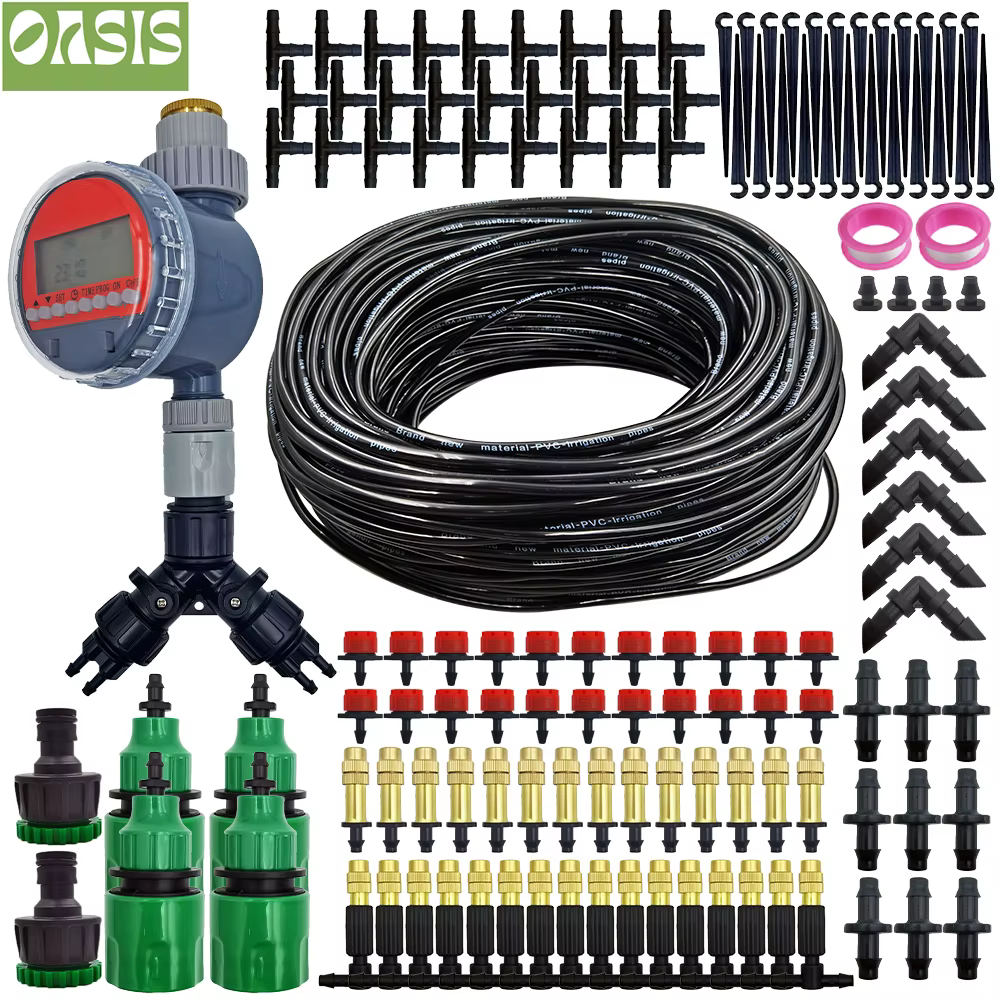 OASIS 5-50M jardin Micro goutte à goutte système d'arrosage automatique Kit minuterie contrôleur bri
