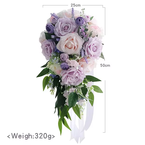 Gouttes d'eau artificielles pour la mariée, tenant des fleurs pour la cérémonie de mariage, accessoi