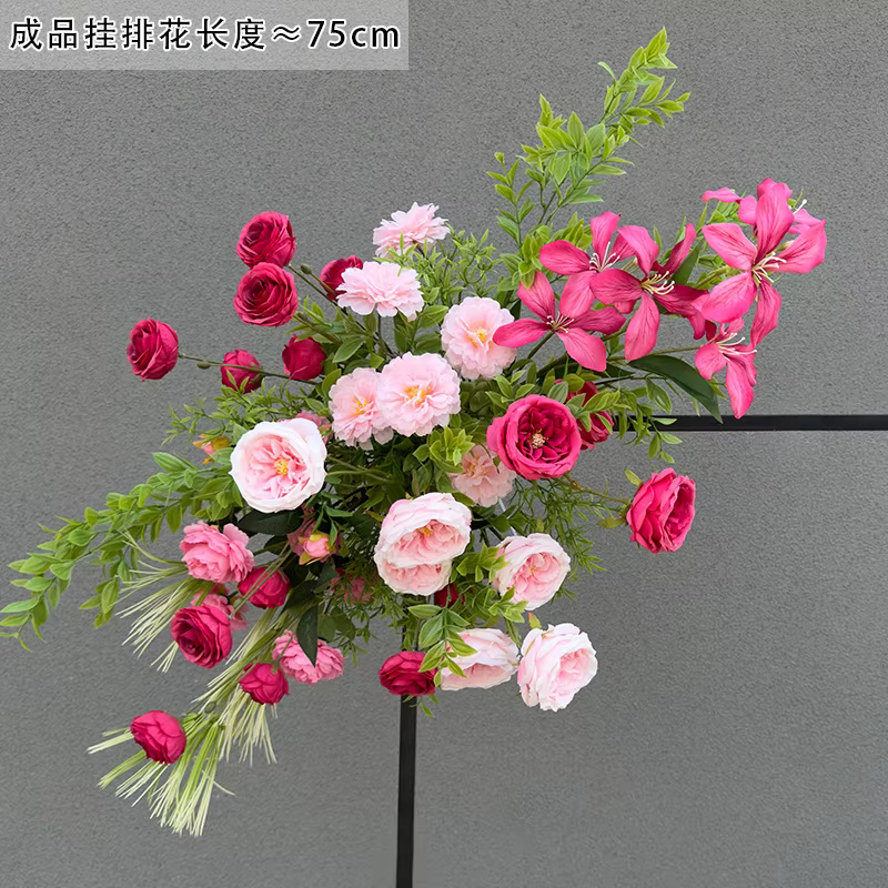 Décoration florale ronde en soie pour mariage, allée de cérémonie, fête de fiançailles, Noël, jardin
