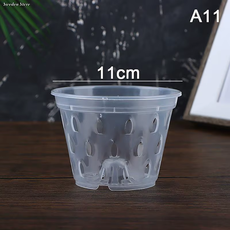 Pot de fleurs transparent avec trous, jardinière de jardin, pots de proximité, paniers d'orchidées,