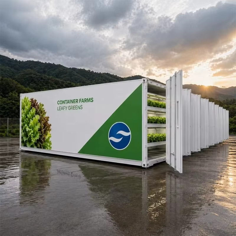 Équipement d'agriculture hydroponique en conteneur, unité commerciale pour la culture de la laitue e
