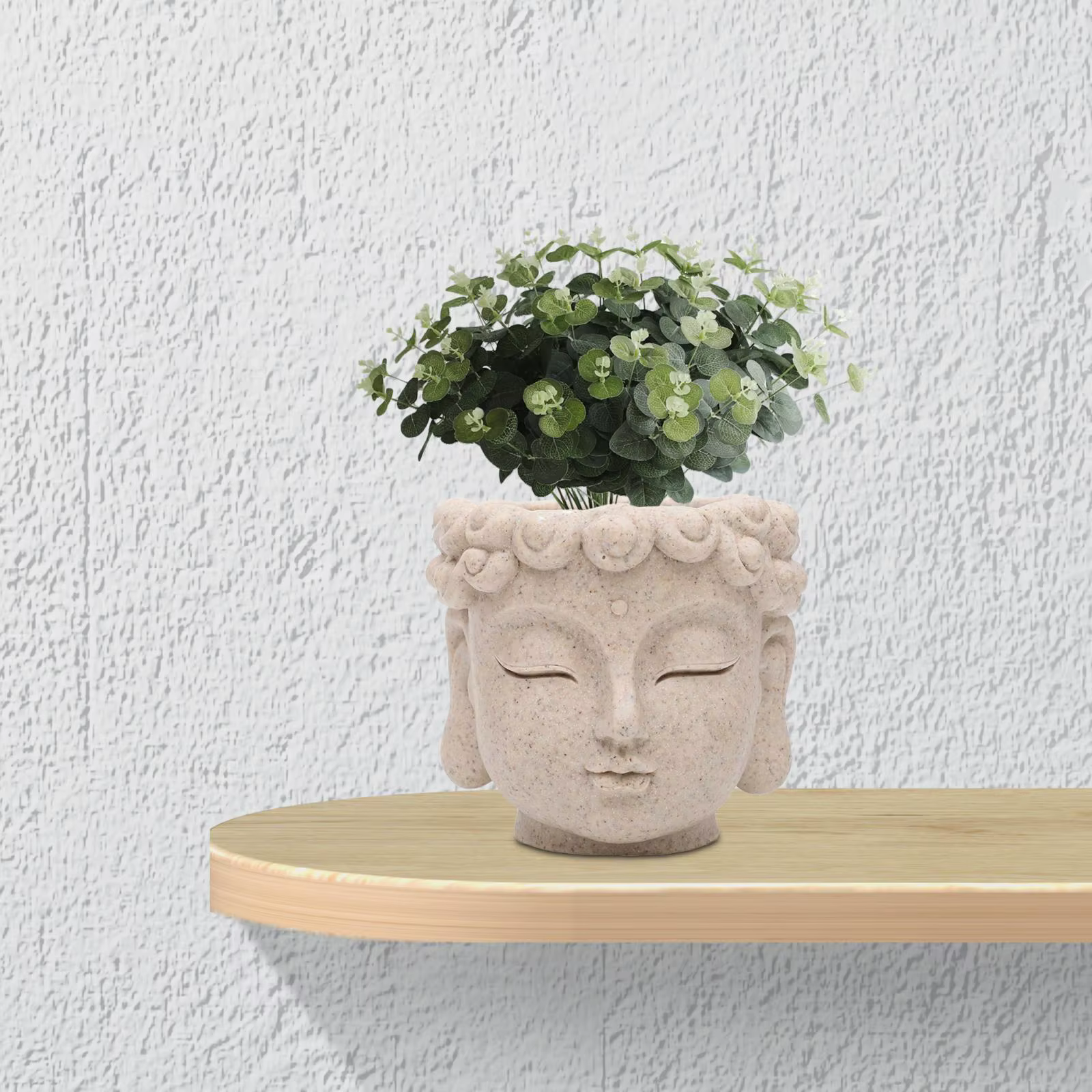 Pot de fleurs en forme de tête de Bouddha, vase décoratif, jardinières avec trou de drainage, pour p