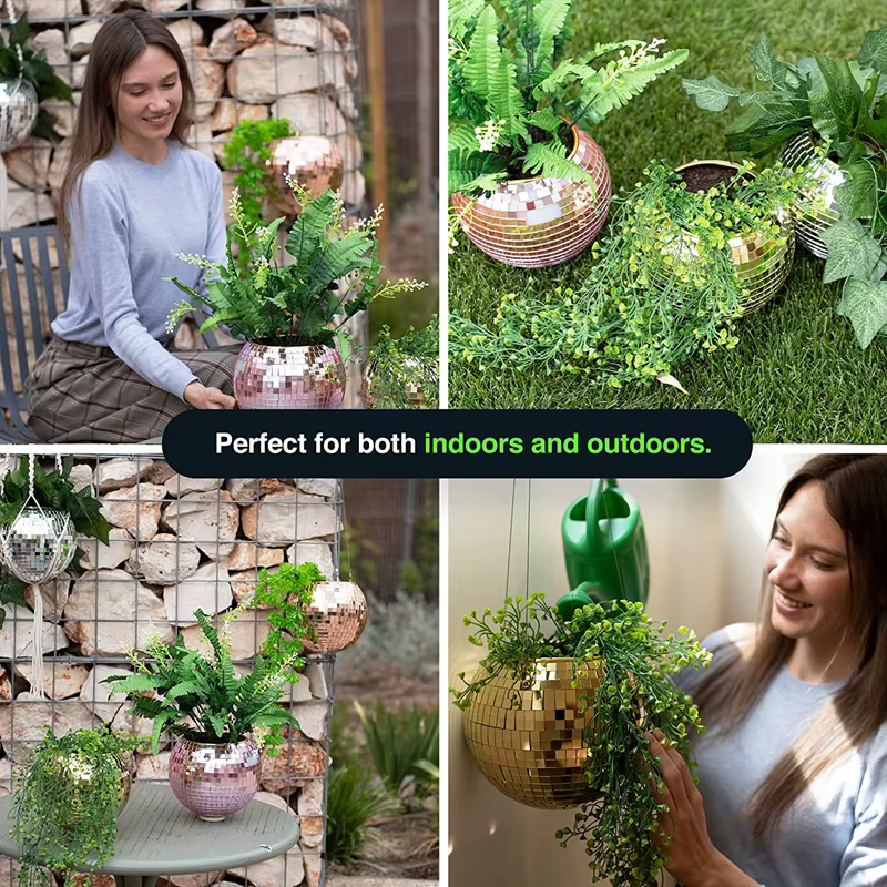 Nouveau Boule Disco suspendue Pot de fleur plantes d'intérieur Style bohème jardinière de fleurs Pot