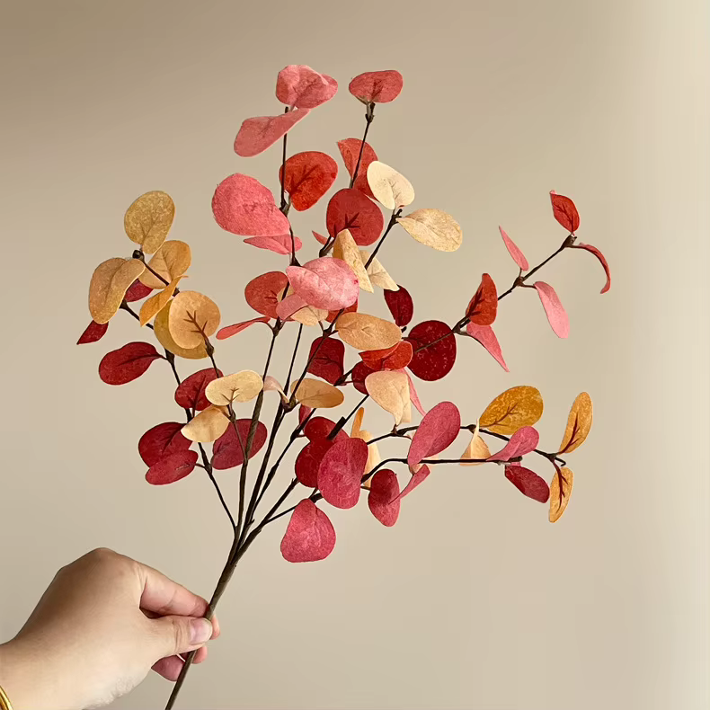 Feuilles d'eucalyptus artificielles pour la décoration intérieure, plante de Noël, vase de table, ac