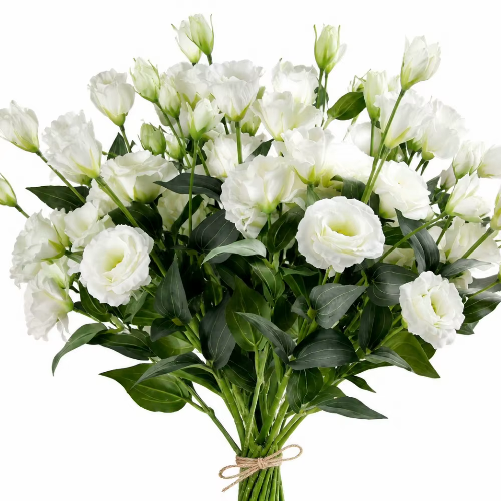 Fleurs artificielles Lisianthus 70cm 4/10 pièces, fausses fleurs pour centre de table, mariage, déco