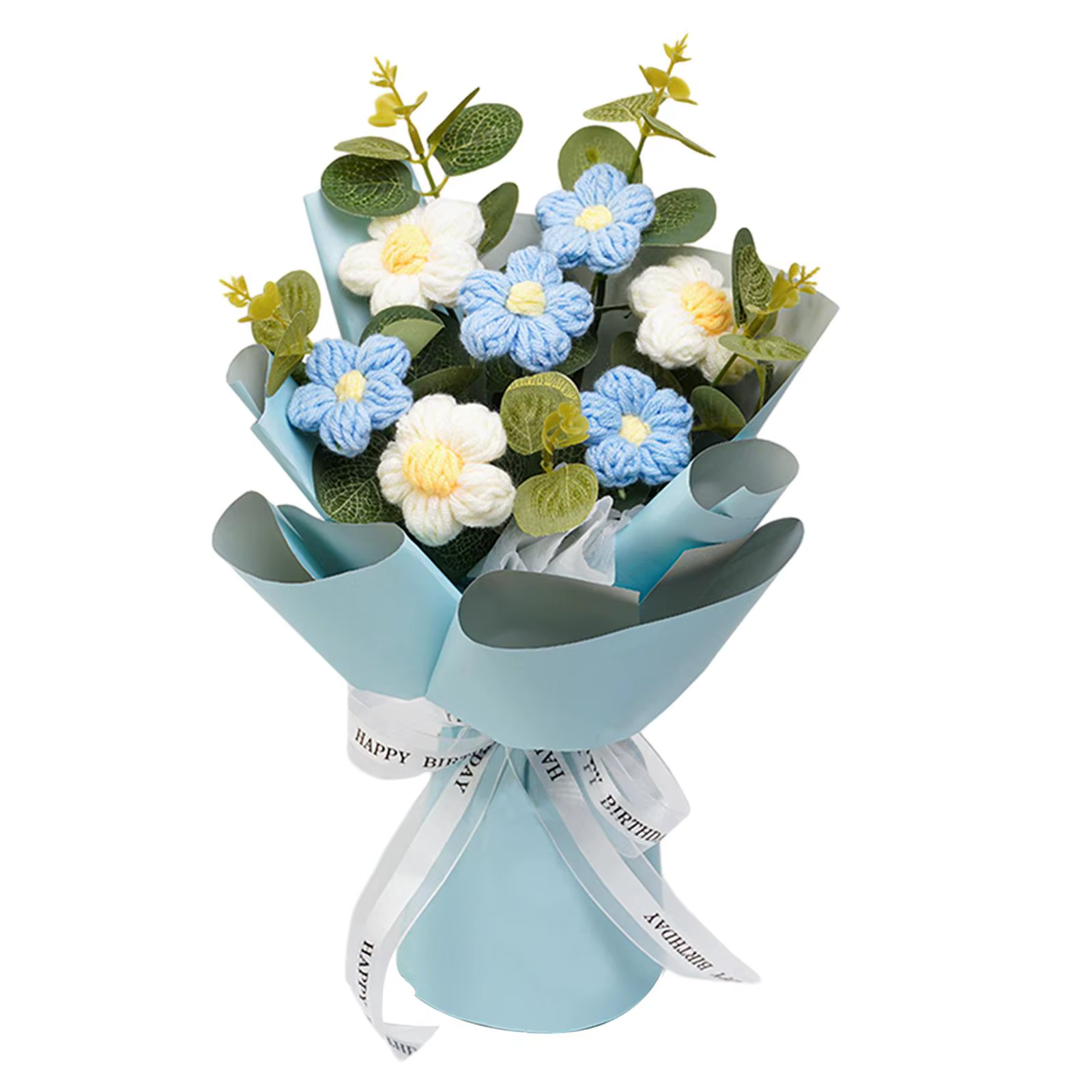 Bouquet de fleurs au Crochet, cadeau de fête des mères, arrangements floraux polyvalents, Bouquet ti