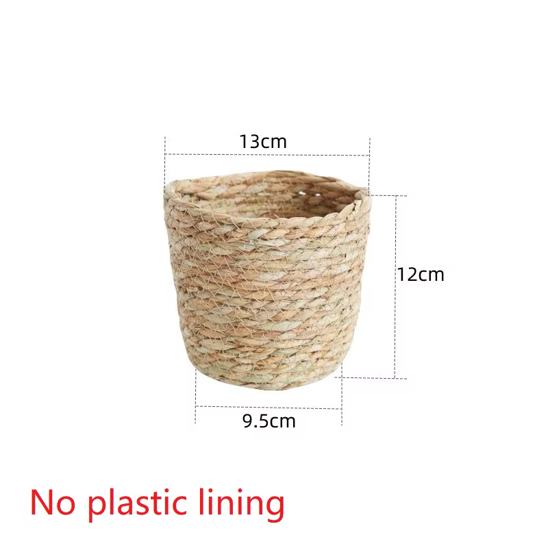 Pot de plantes à fleurs en herbe tissée, panier de jardinière, Pot de fleurs d'intérieur et d'extéri