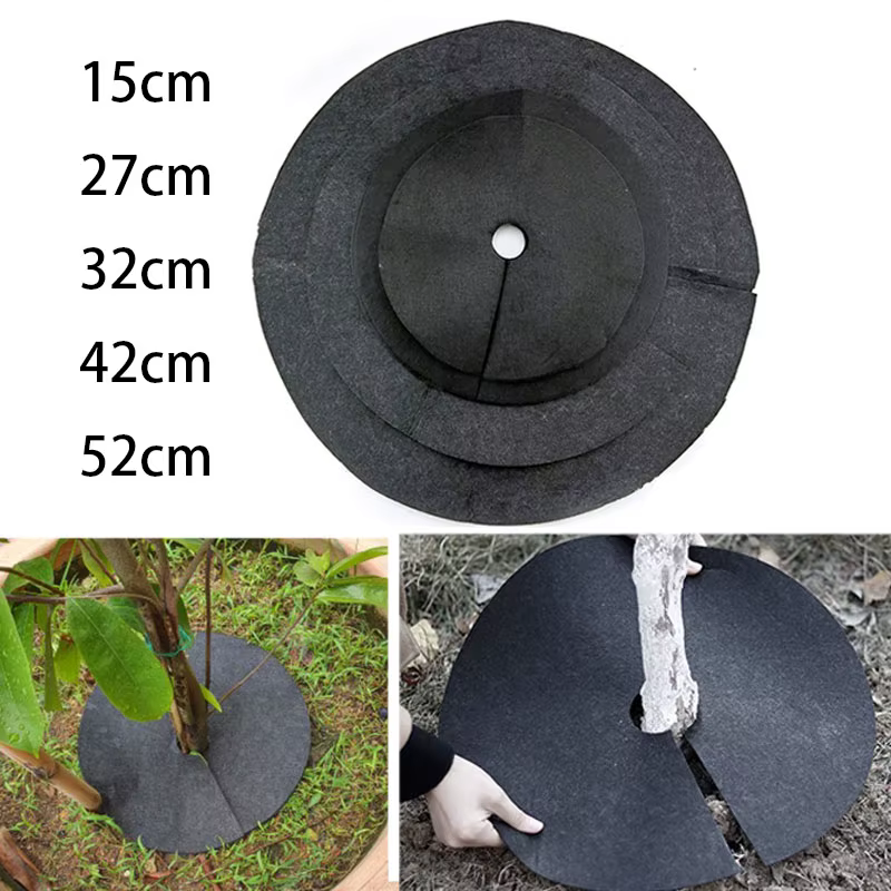 Couverture de plantes de jardin pour désherbage, pot de gril, anneau de paillis, non tissés, 15cm, 2