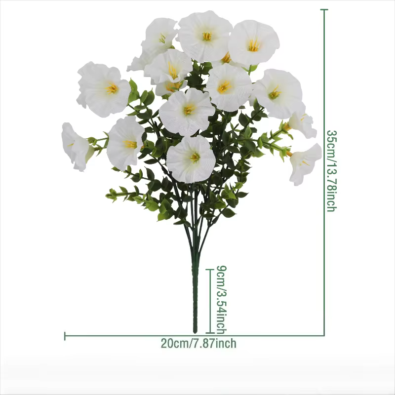Trompette artificielle en soie, 5 pièces, Bouquet d'eucalyptus, décoration de salon de maison, fauss