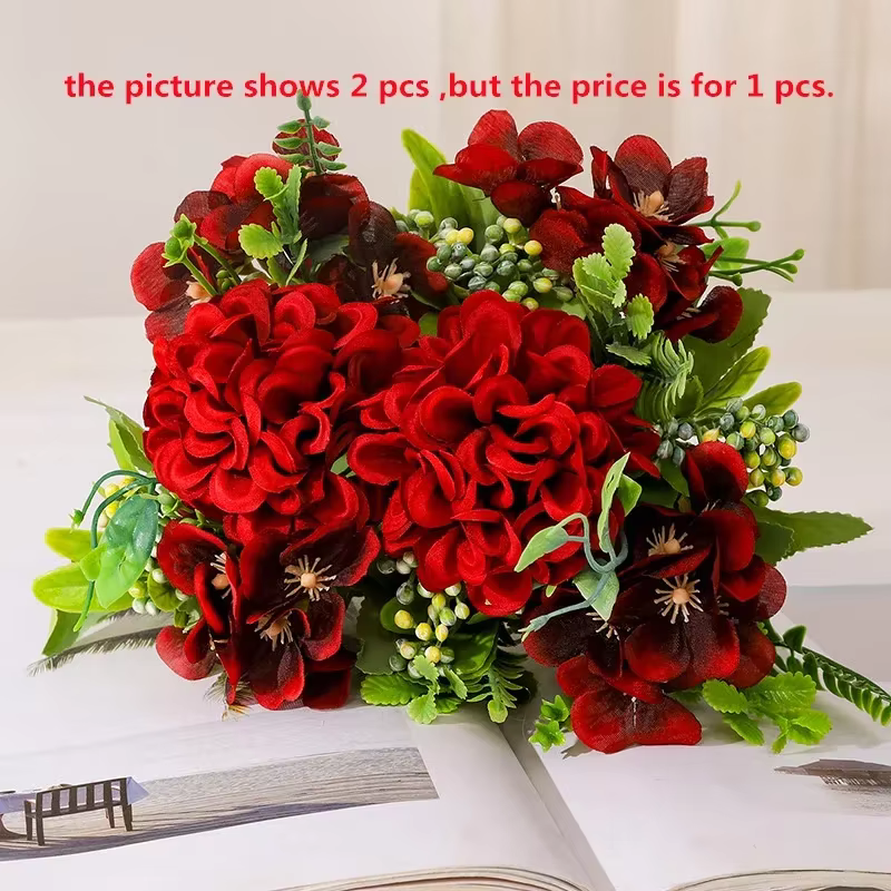 Fleurs artificielles couleur automne Tennis de Table chrysanthème soie Simulation fleur mariage Flor