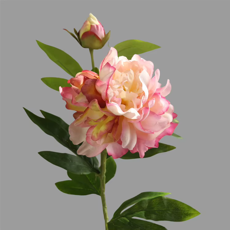 Fleur artificielle de printemps 64CM, 2 têtes, pivoine chinoise, décoration de maison, fleur en soie