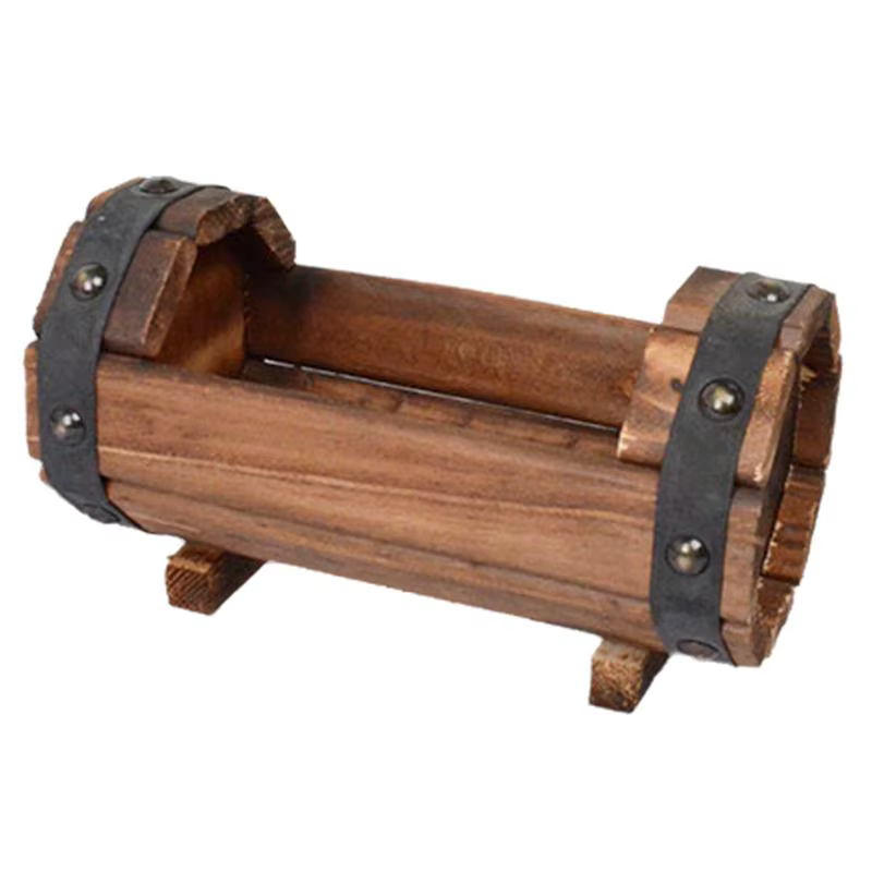 ABRE-Wood Pots à fleurs en bois carbonisé antiseptique pour décoration de mariage, jardinières en bo