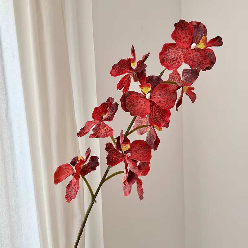 Fleur artificielle de Cymbidium Phalaenopsis de 94 cm de qualité supérieure pour la décoration d'hôt