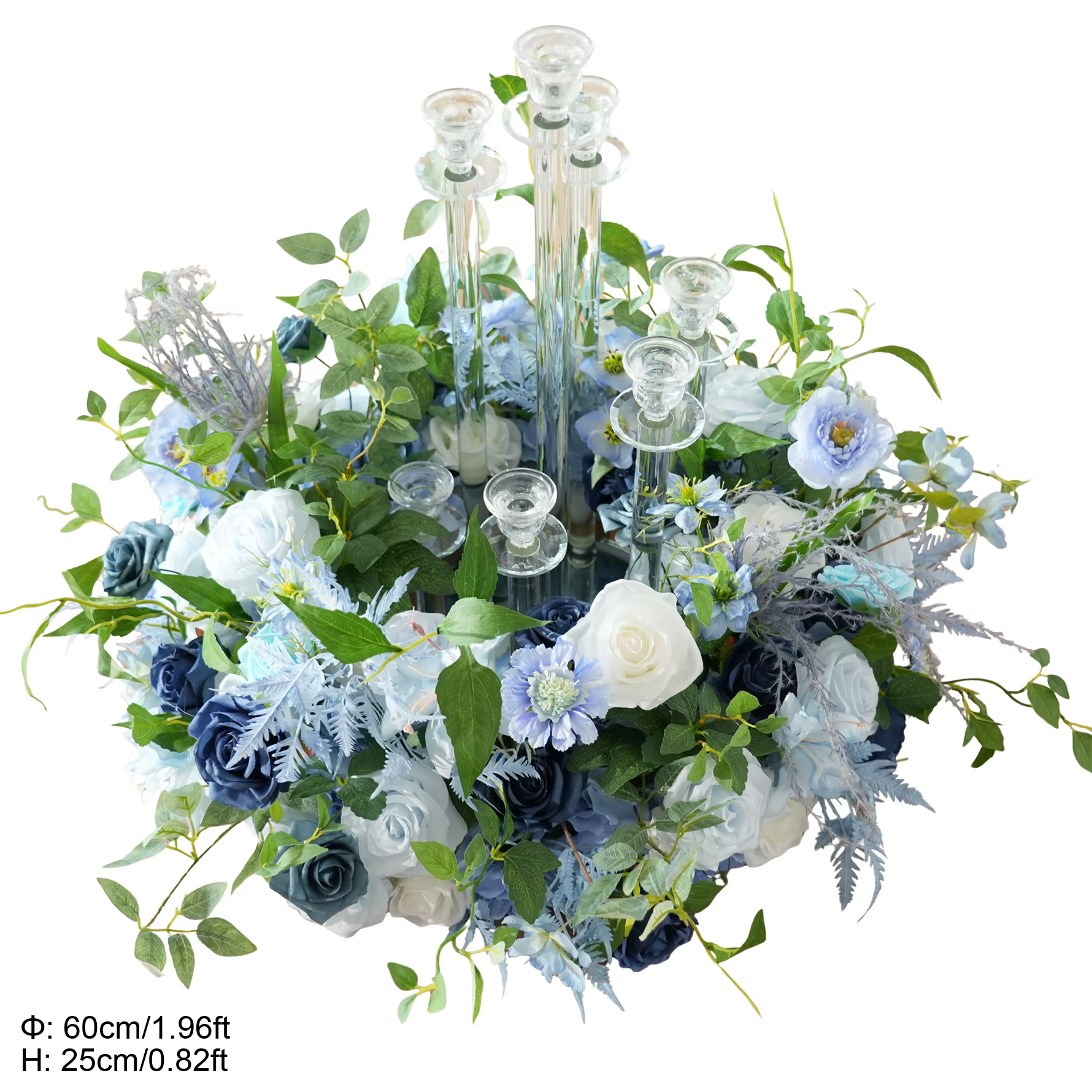 Fleur artificielle Angela A9076, rose bleue, plantes vertes, guirlande, fournitures, centre de table