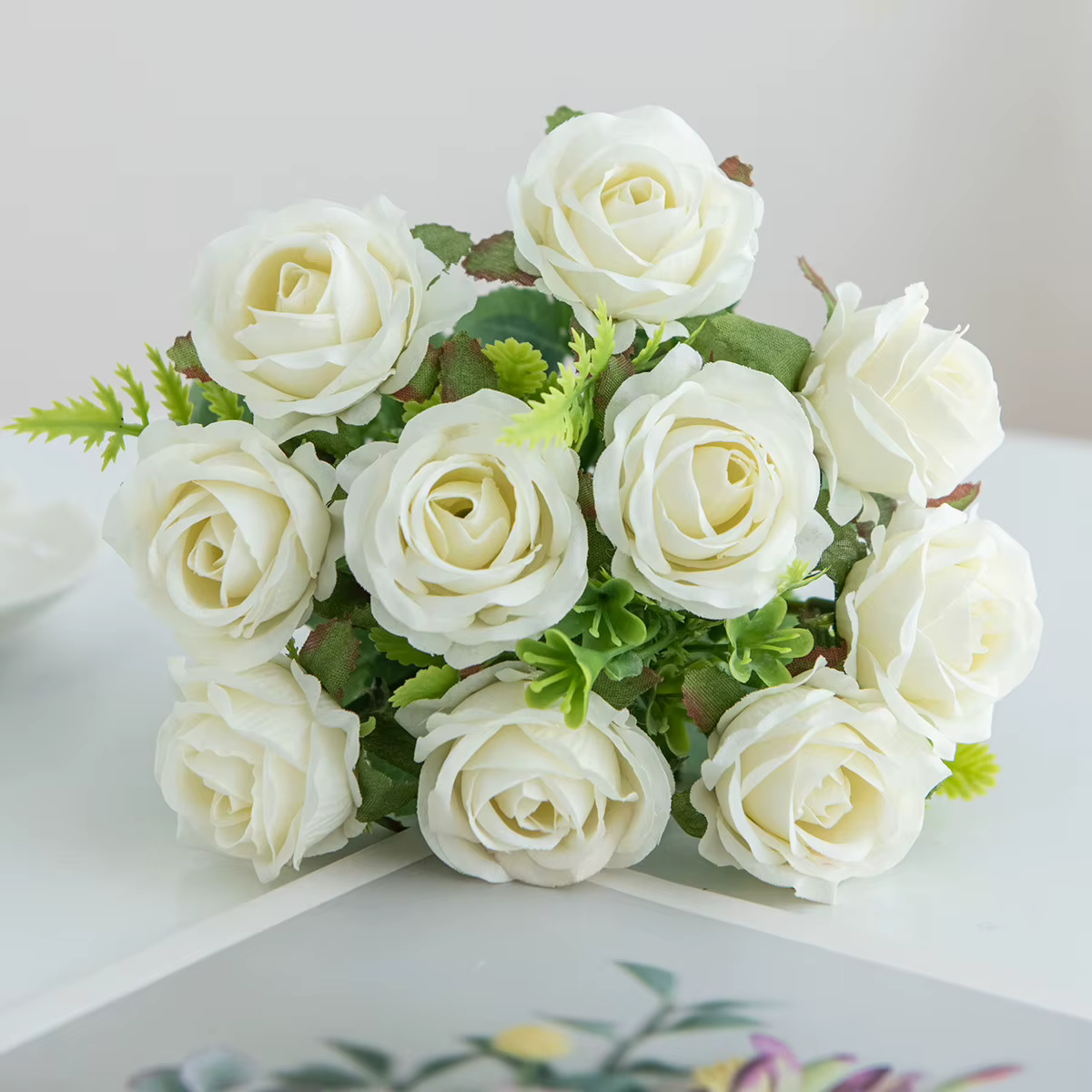 Fleurs artificielles Soie Rose Bricolage Mariage Bouque Nuptiale Jardin Roses Arche Maison Chambre F