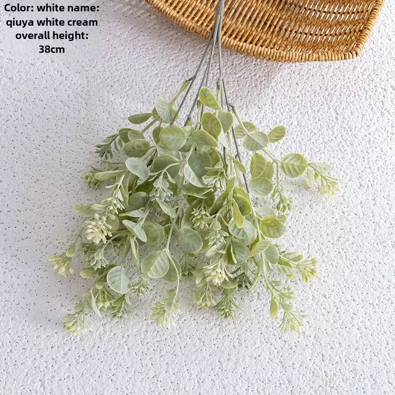 Qiuya-Plante Verte Artificielle Blanche, Décoration de Mariage, Ornement de Maison, Artisanat INS, V