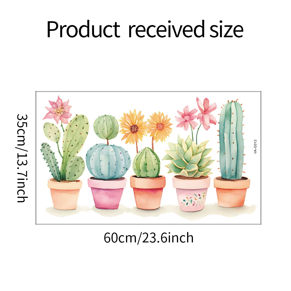 1 pièces dessin animé plante verte Cactus maison chambre salon fond décoration embellir pâte murale 