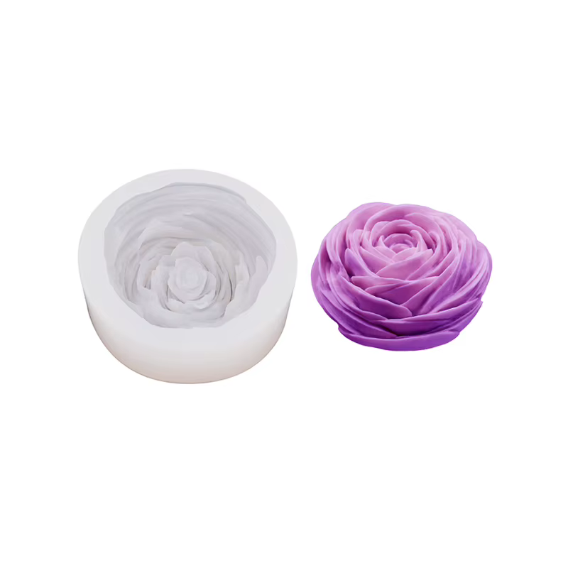 Moule en Silicone pour bougie de jasmin, DIY3D, fleur de pivoine, Rose, savon fait à la main, plâtre