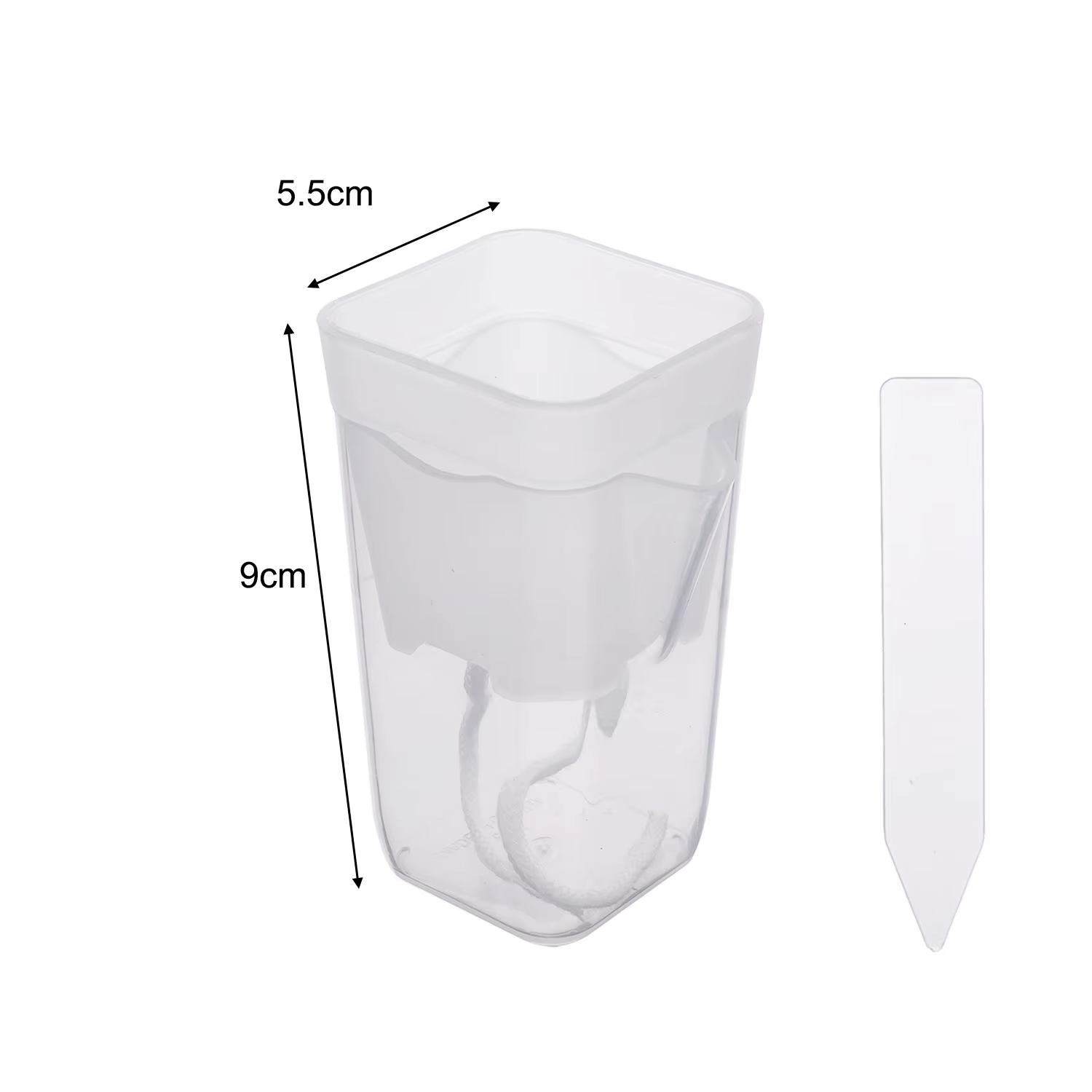 Pot de fleurs à arrosage automatique en plastique translucide avec trous de drainage pour succulente