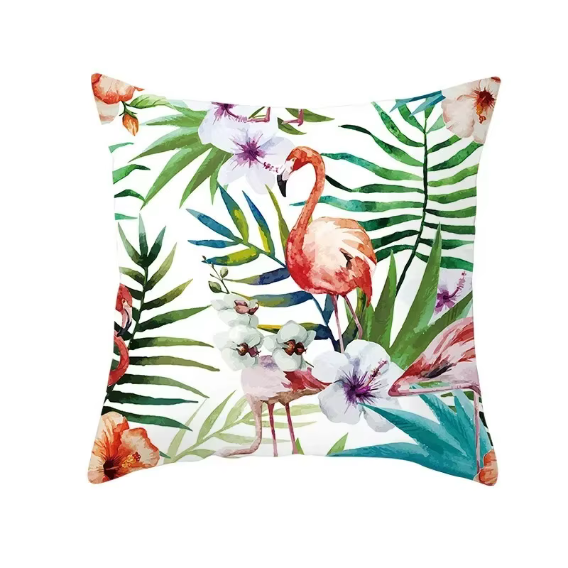 Housse de coussin avec motifs de plantes tropicales d'été et de feuilles vertes d'été, pour la décor