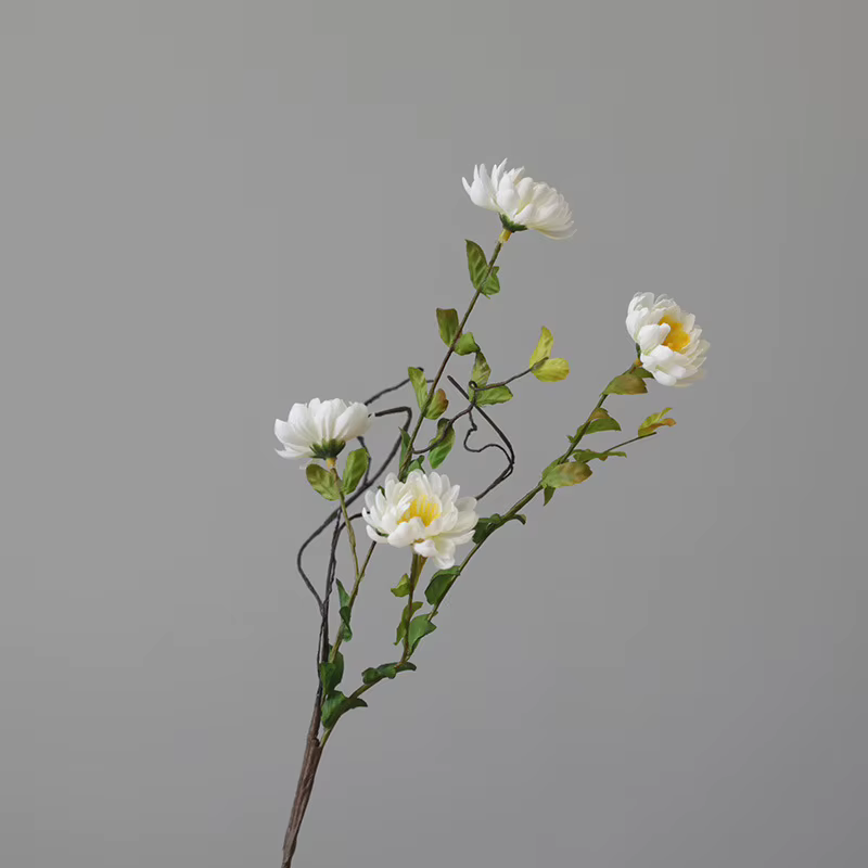 Fleurs de marguerite de soie de chrysanthème rétro, bouquet de camomille, salle de jardin de mariage